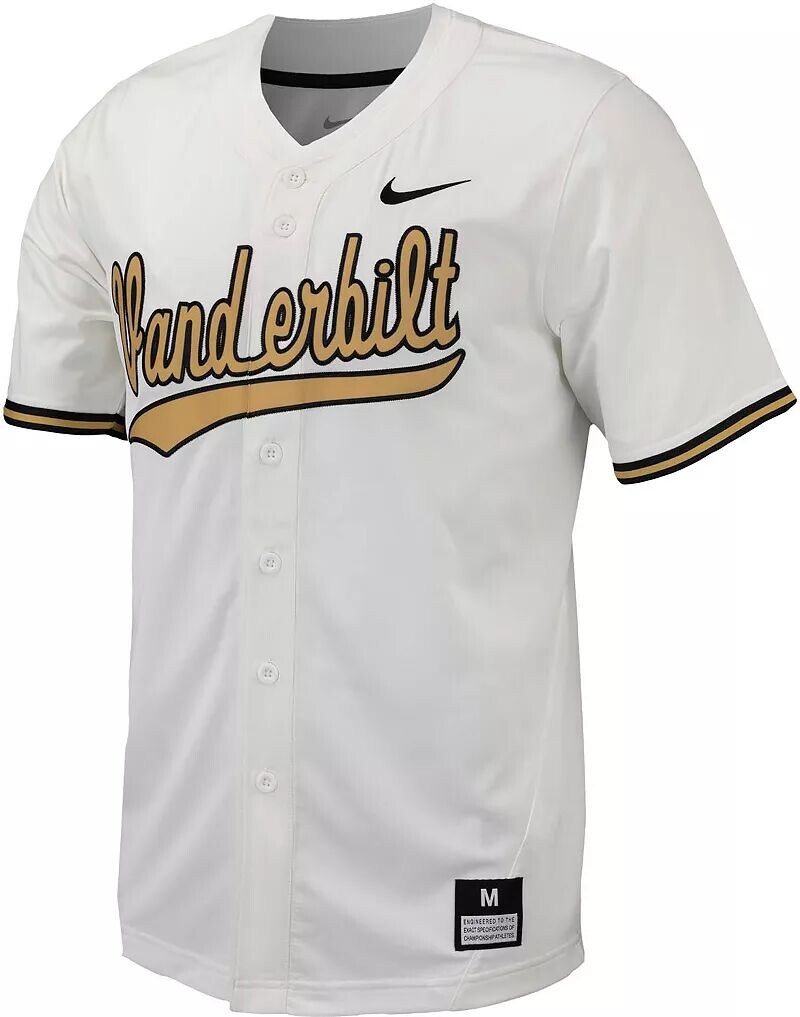 

Мужская белая бейсбольная майка с пуговицами Nike Vanderbilt Commodores