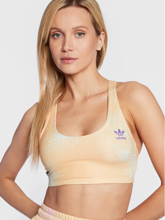 Топ slim fit Allover Print Adidas, бежевый — фото 3