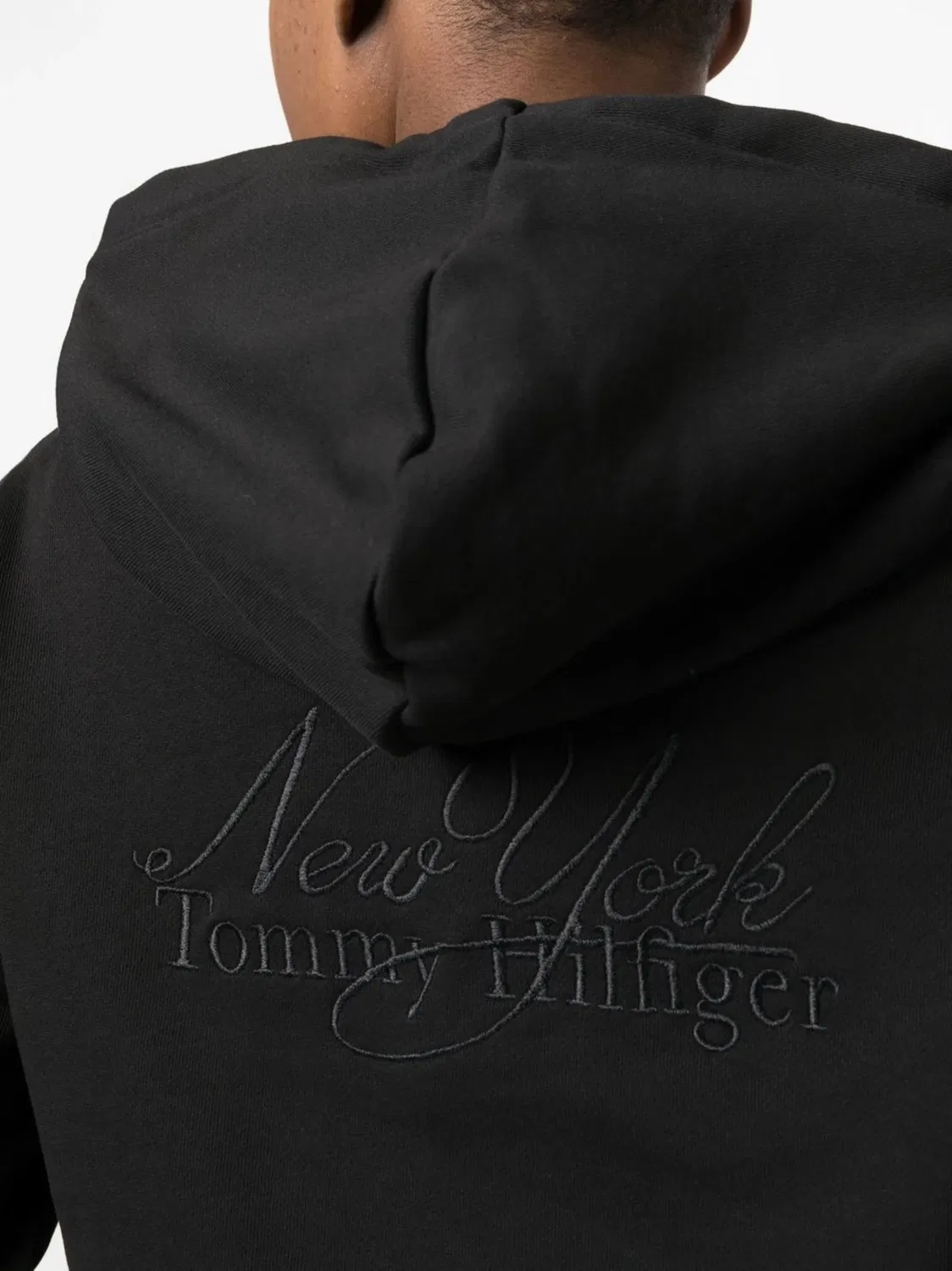 Худи с вышитым логотипом с длинным рукавом Tommy Hilfiger, черный — фото 4