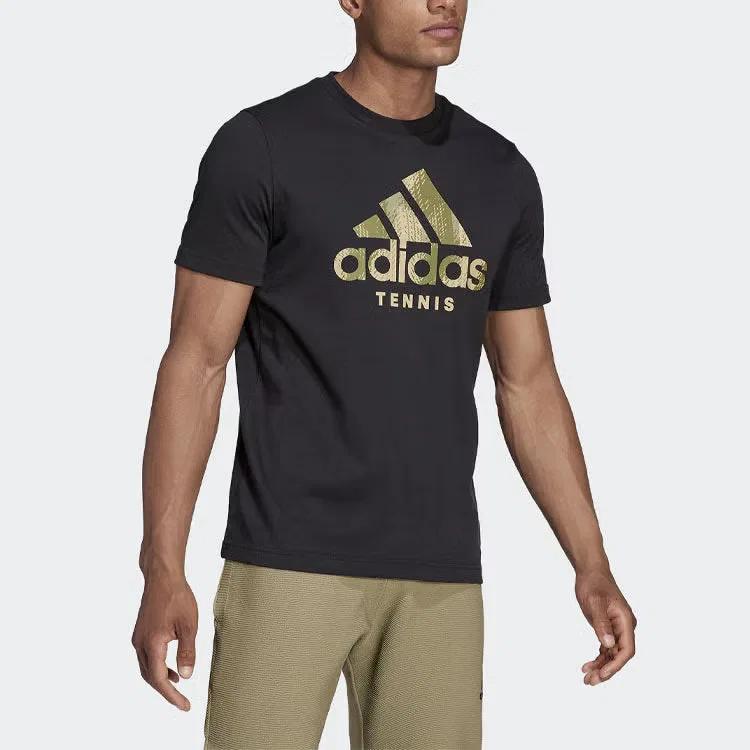 Футболка с принтом логотипа Adidas, черная — фото 3