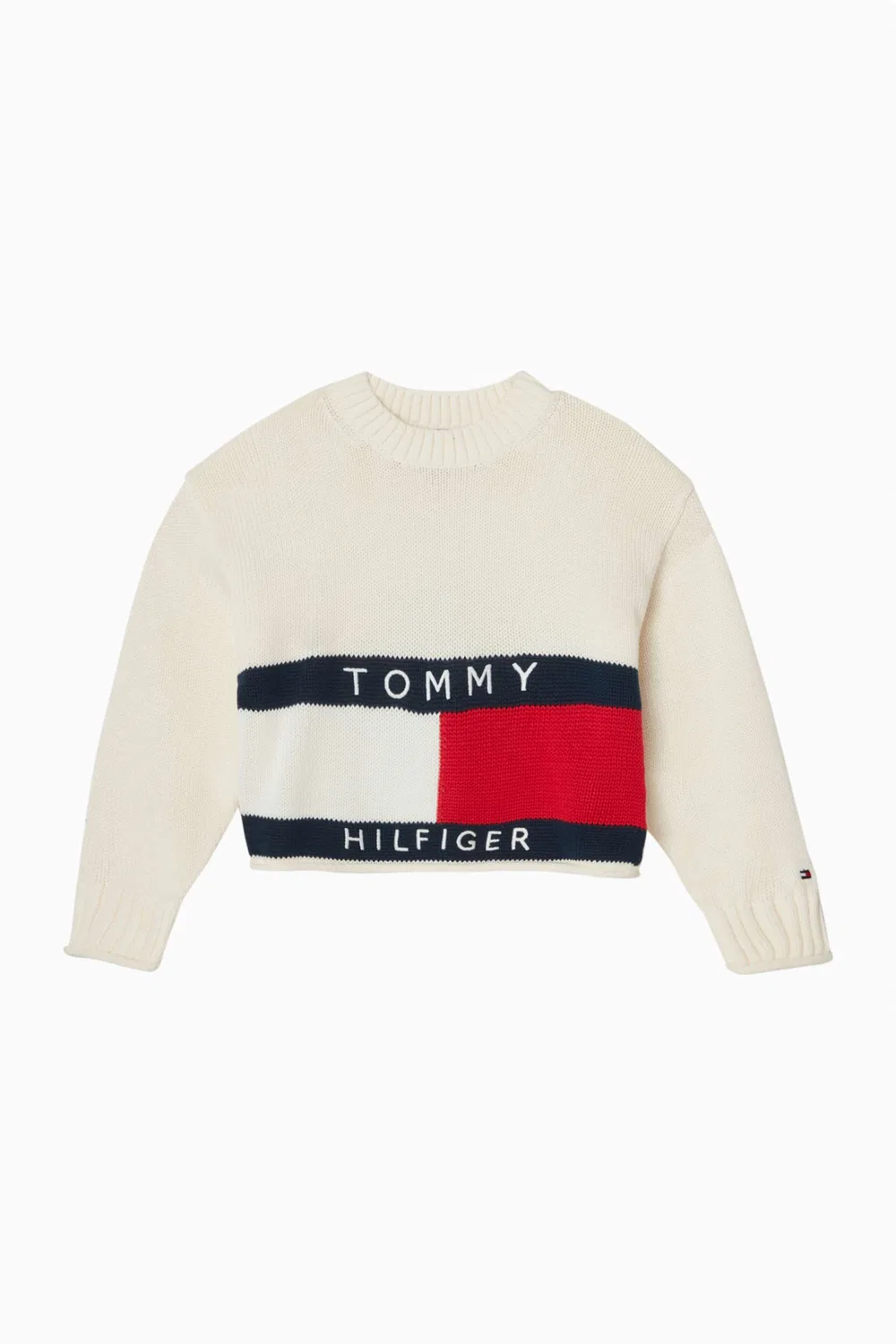 Свитер вязаный с принтом флага Heritage Flag Tommy Hilfiger, нейтральный