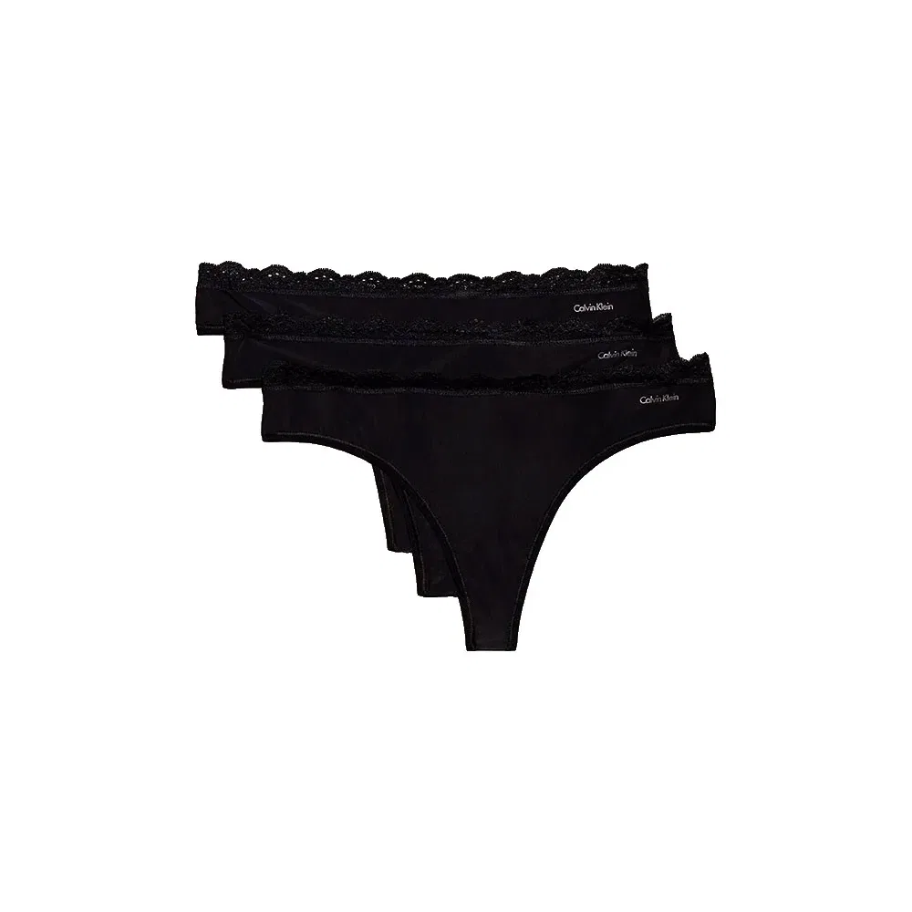 Стринги комплект 3 шт Calvin Klein, черный
