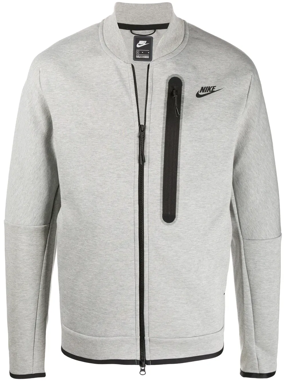 Толстовка с логотипом на молнии Nike, серый
