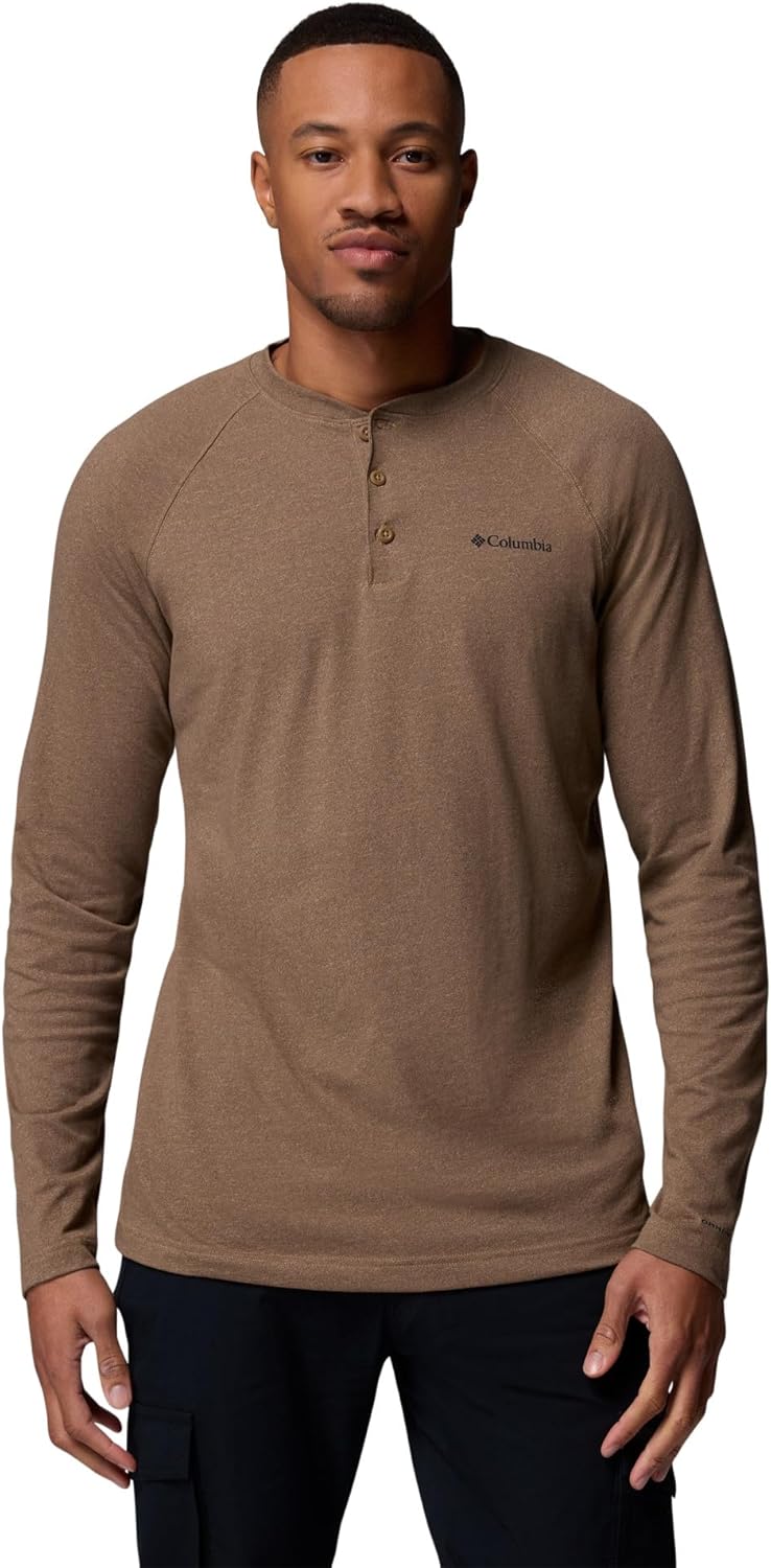 

Columbia мужская футболка Thistletown Hills Raglan Henley, Delta Heather