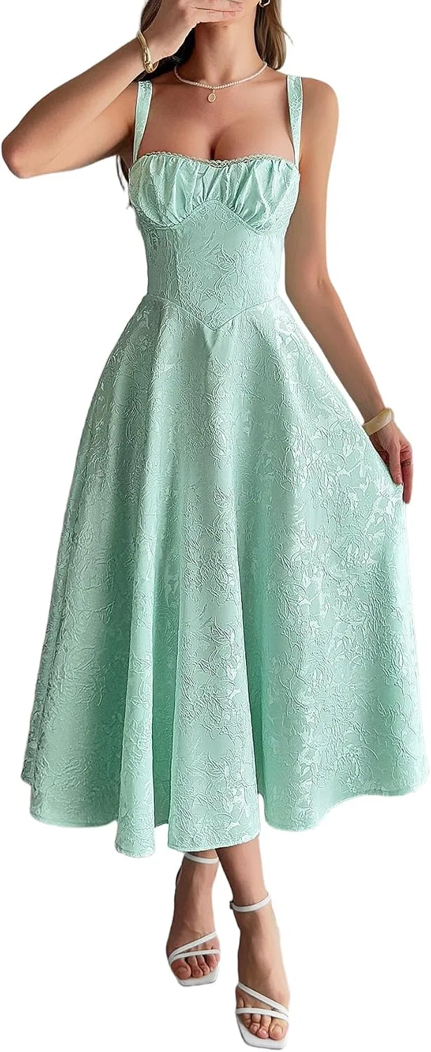 Женское корсетное платье с цветочным принтом Satin, Green