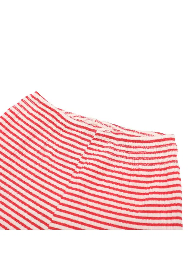 Шорты свободные с полосатым принтом Zara, красно-белый — фото 4