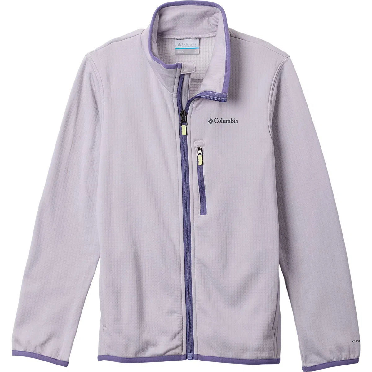 Детская флисовая куртка для мальчиков с принтом Essential Hike Grid Fleece Full-Zip Jacket Columbia, Lavender Pearl