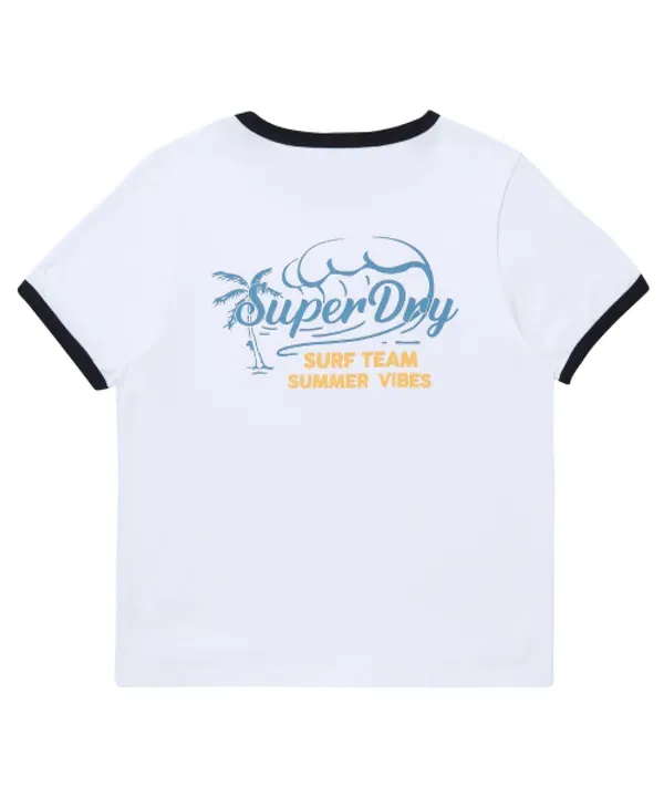Футболка с принтом Summer Ringer, Superdry, белый — фото 2