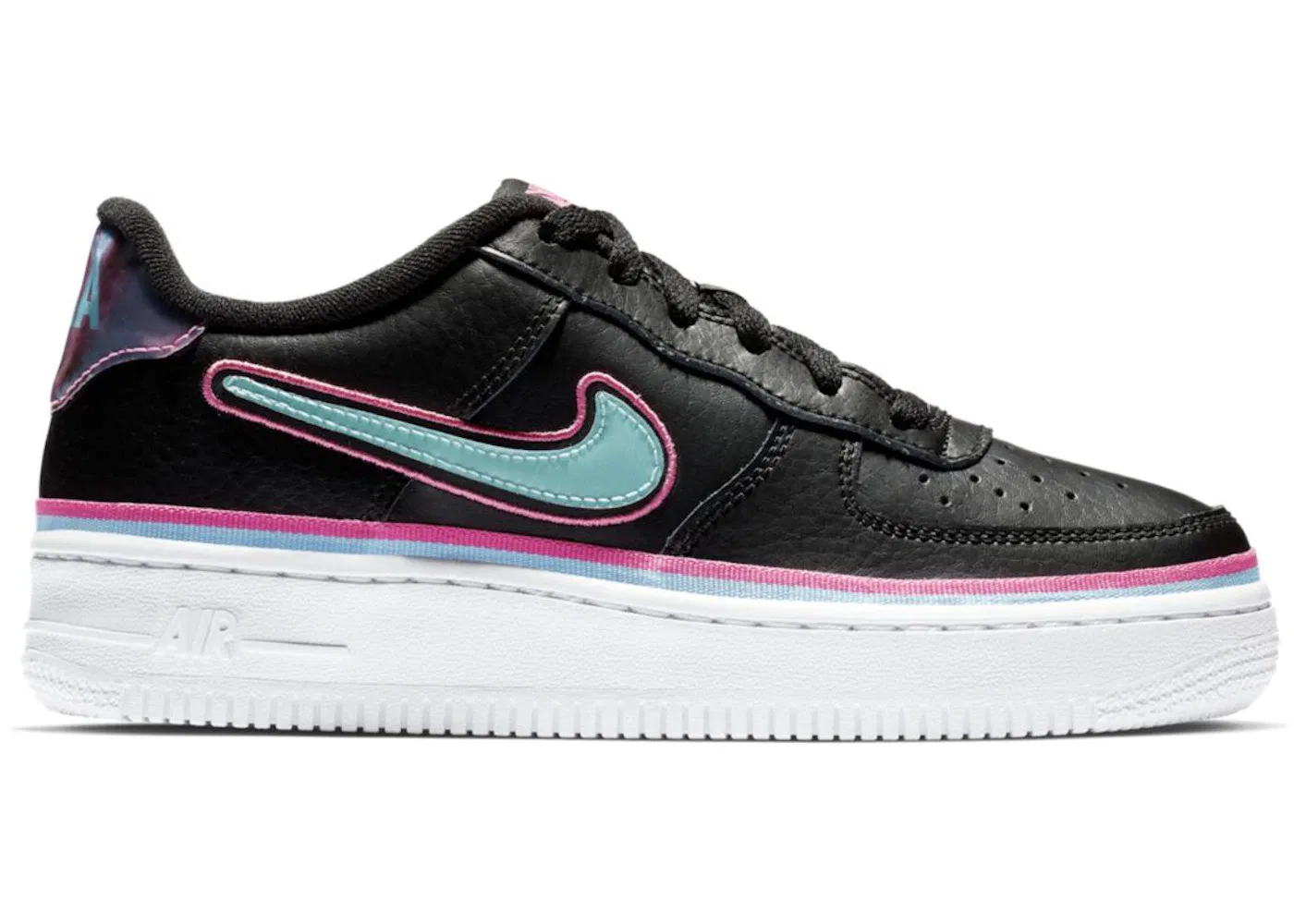 Детские кроссовки Lifestyle Nike Air Force 1 Low LV8 Nike, Black/Blue Gale-Laser Fucshia