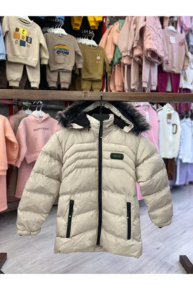 Детское для девочек пальто с капюшоном Alissrekids, Beige