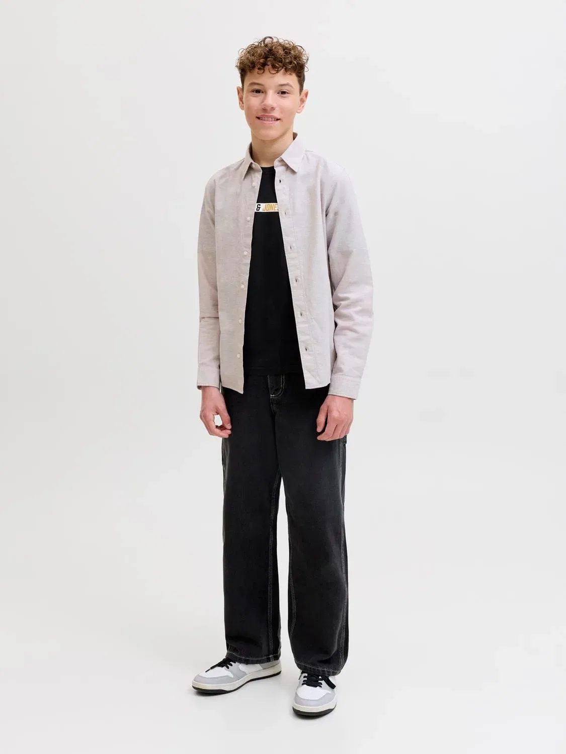 Футболка базовые с круглым вырезом комплект из 3 футболок Jjmunk Jack & Jones Junior, черный — фото 3