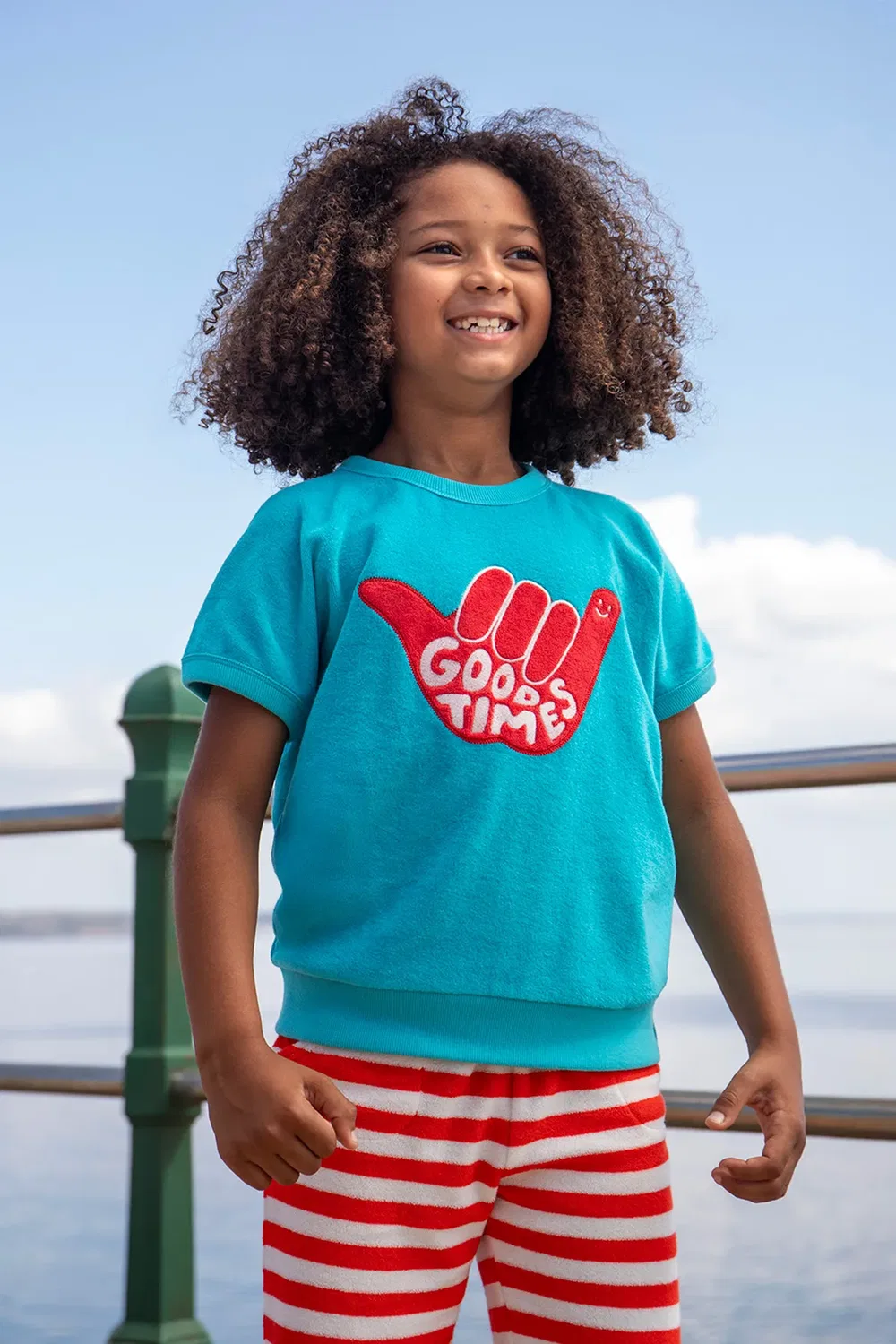 Детский махровый свитшот Seaside Frugi, Blue — фото 2