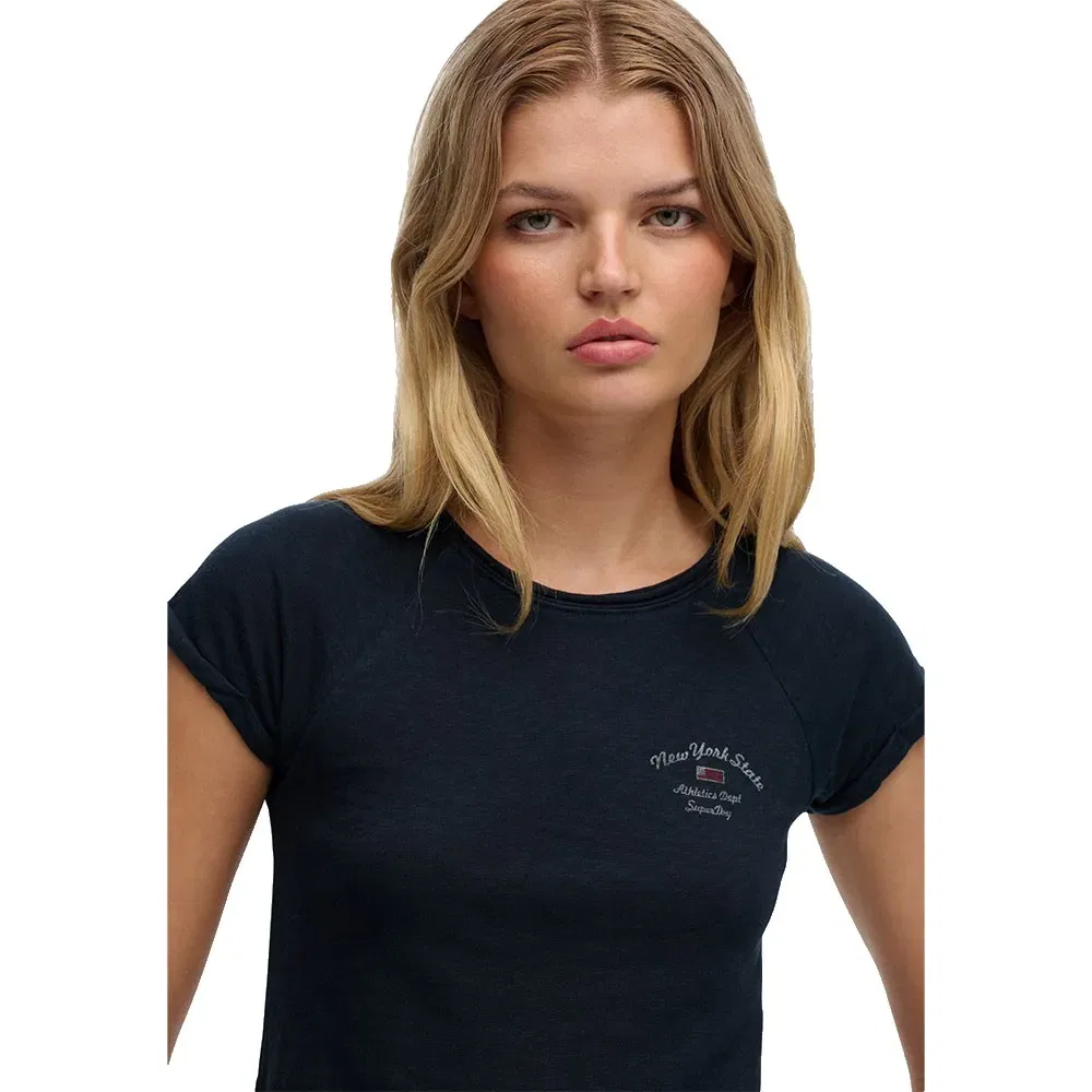 Женская футболка с коротким рукавом Ath Ess Slub Graphic Superdry, Blue — фото 3