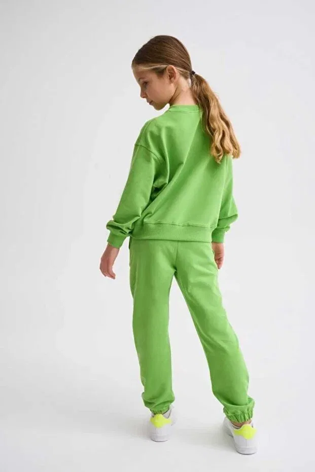 Детские свитшот для девочек с длинным рукавом Therecolor, Green — фото 3