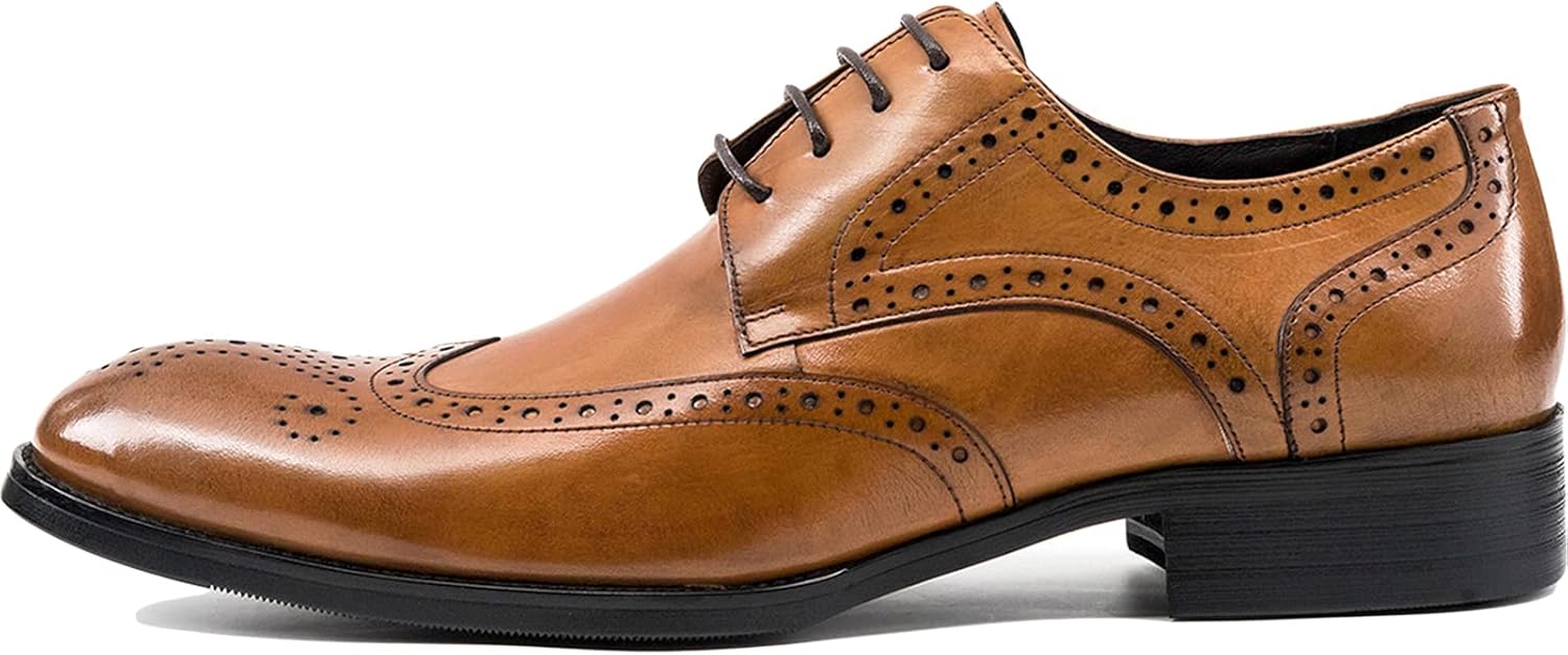 

Мужские черные кожаные туфли оксфорды, деловые туфли с крылышками, классические формальные кожаные туфли на шнуровке для свадьбы, выпускного или вечеринки, черные - US8.5-9/UK7.5-8/EU41 Wknbeu