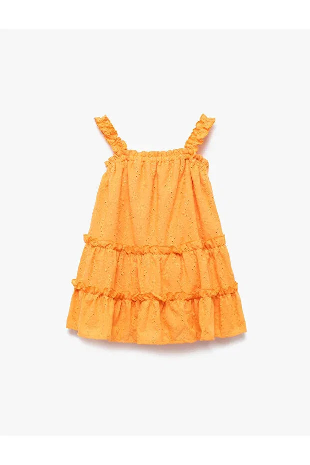 Детское платье для девочек хлопковое с оборками Koton, Orange