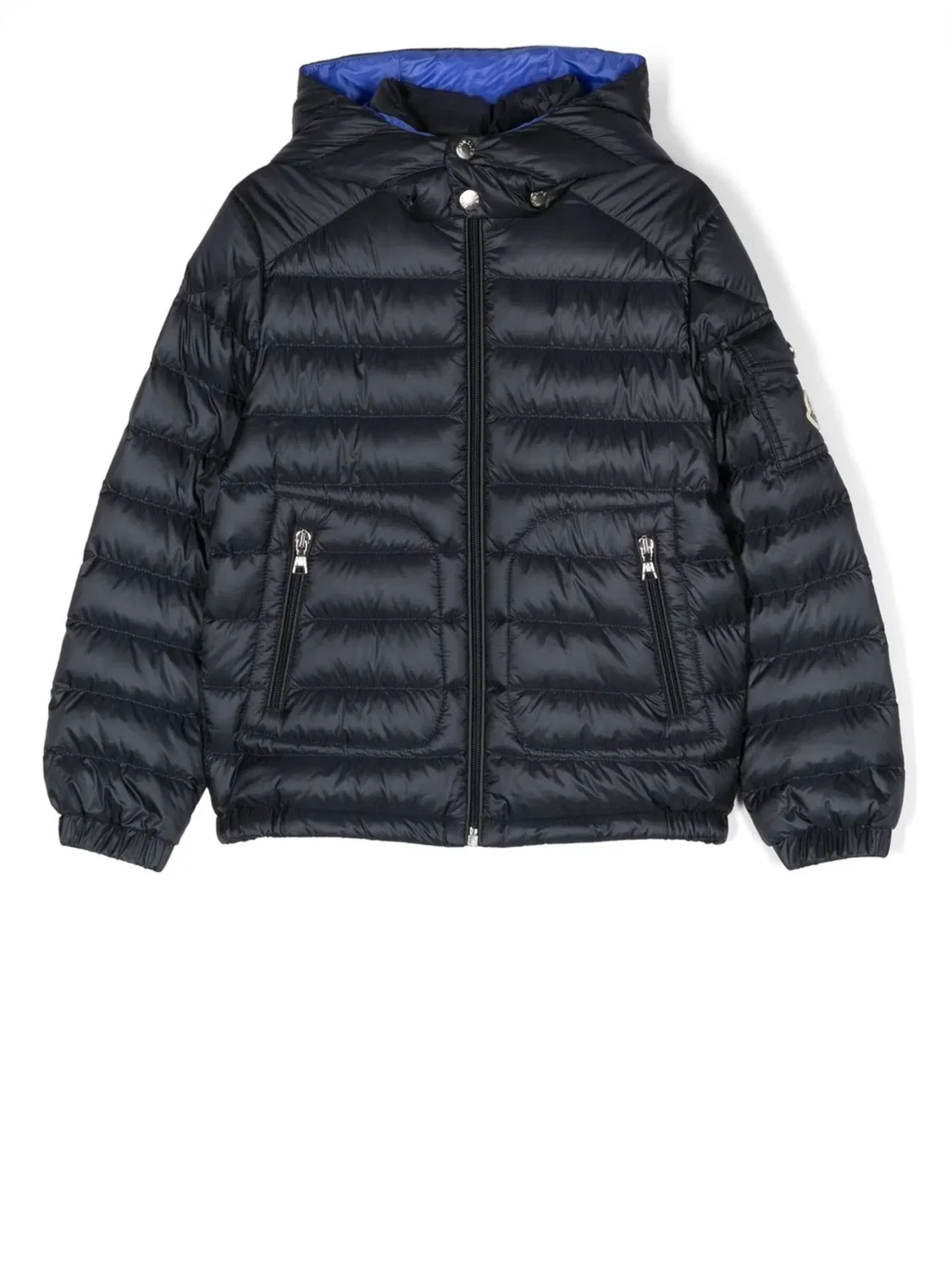 Пуховик с капюшоном Laurus Moncler, темно-синий