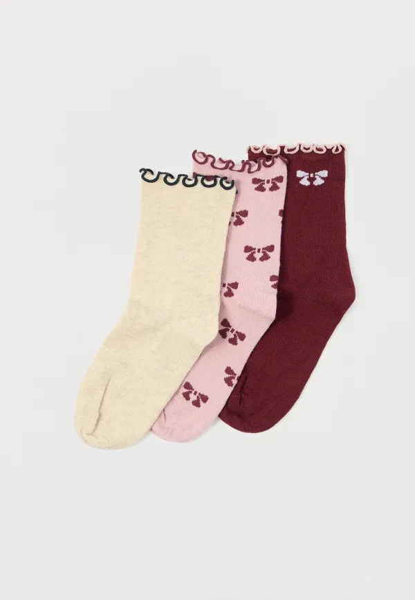 Носки комплект 5 пар из хлопка Nmfsilke Name It, Peyote Melange/Burgundy/Lilac, сиреневый/бордовый