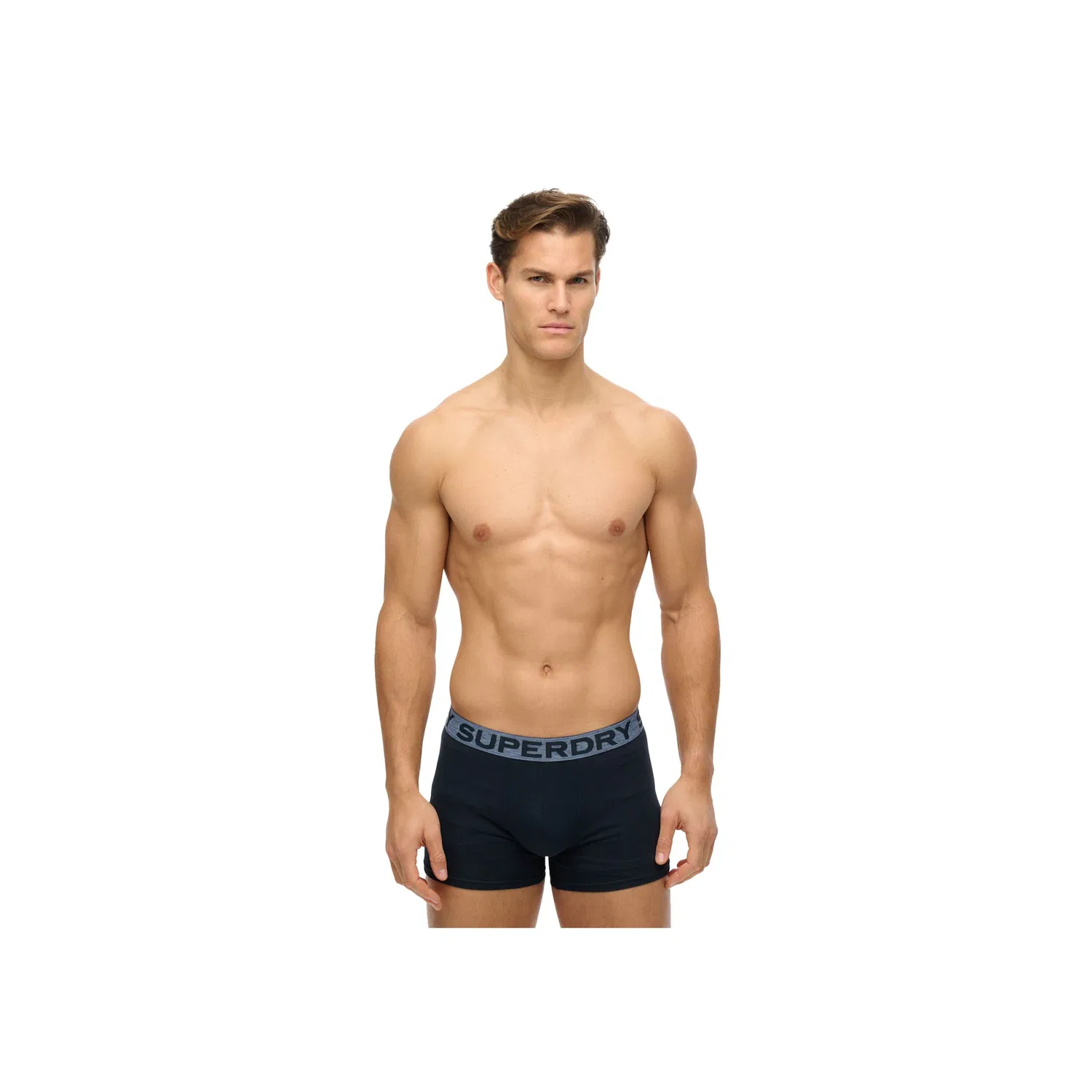 Мужские боксеры из хлопка с эластаном Superdry, Dark Blue/Grey