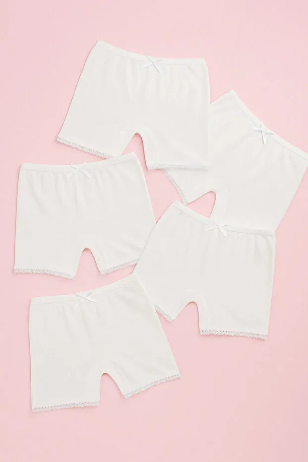 Детские хлопковые боксеры для девочек с принтом Young Mini Kanka, White 6 Flat — фото 3