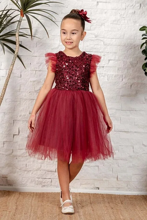 Детское платье для девочек из тюля Mnk Baby&Kids, Burgundy