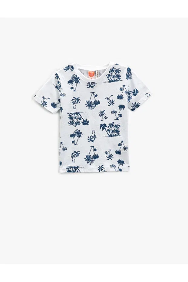 Детское для девочек футболка с принтом Koton, Ecru Patterned