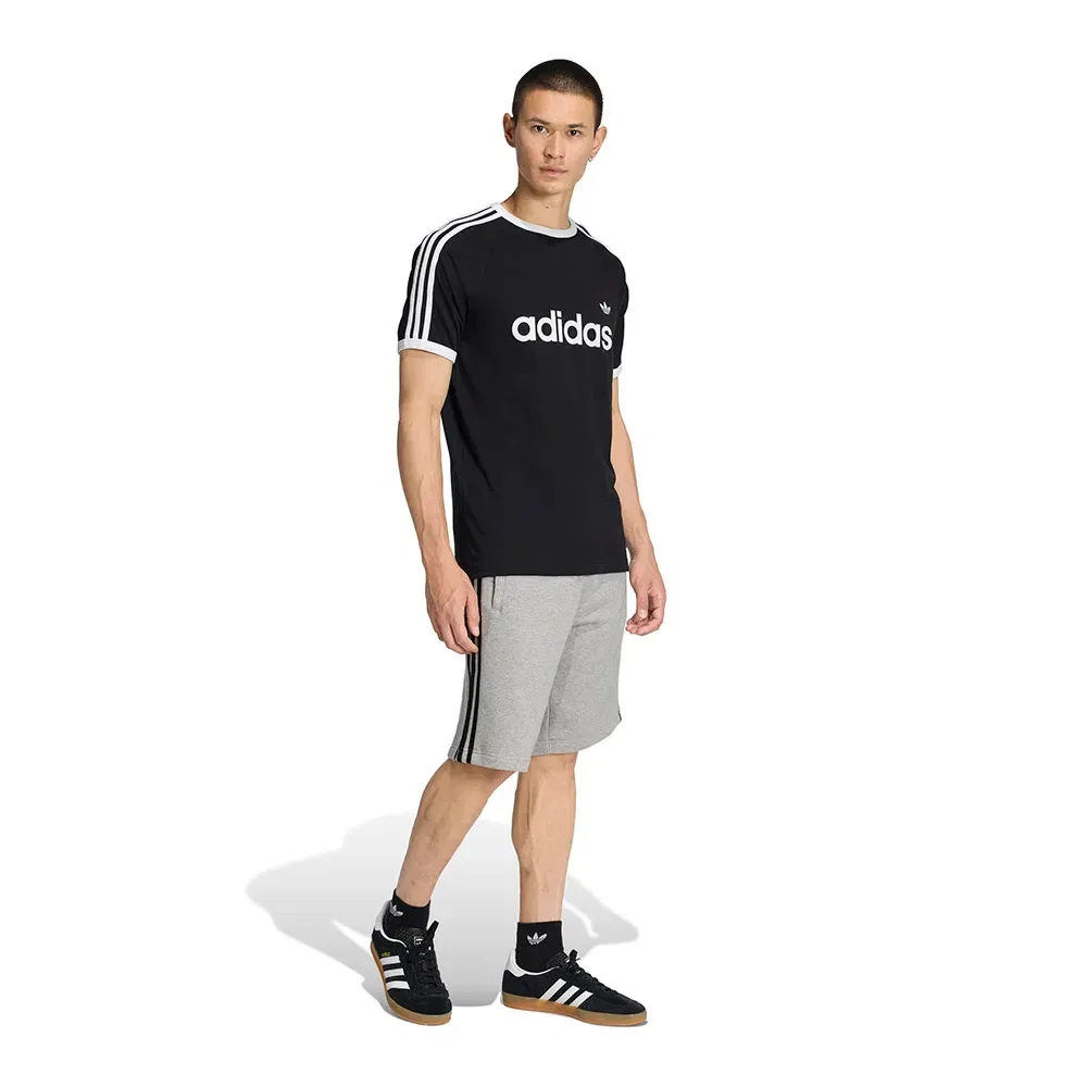 Мужская футболка с контрастной отделкой 3 Stripes Slim Ringer Adidas Originals, Black — фото 4