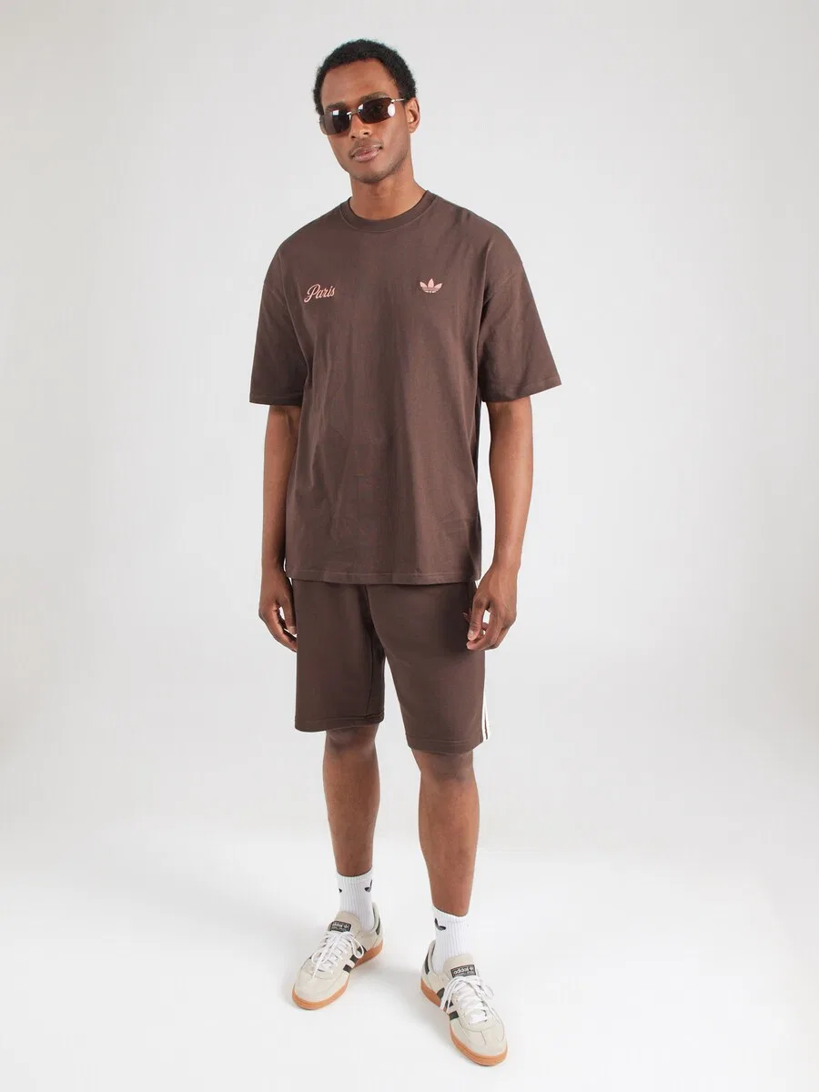 Футболка ADIDAS ORIGINALS 'PARIS' коричневого цвета — фото 4