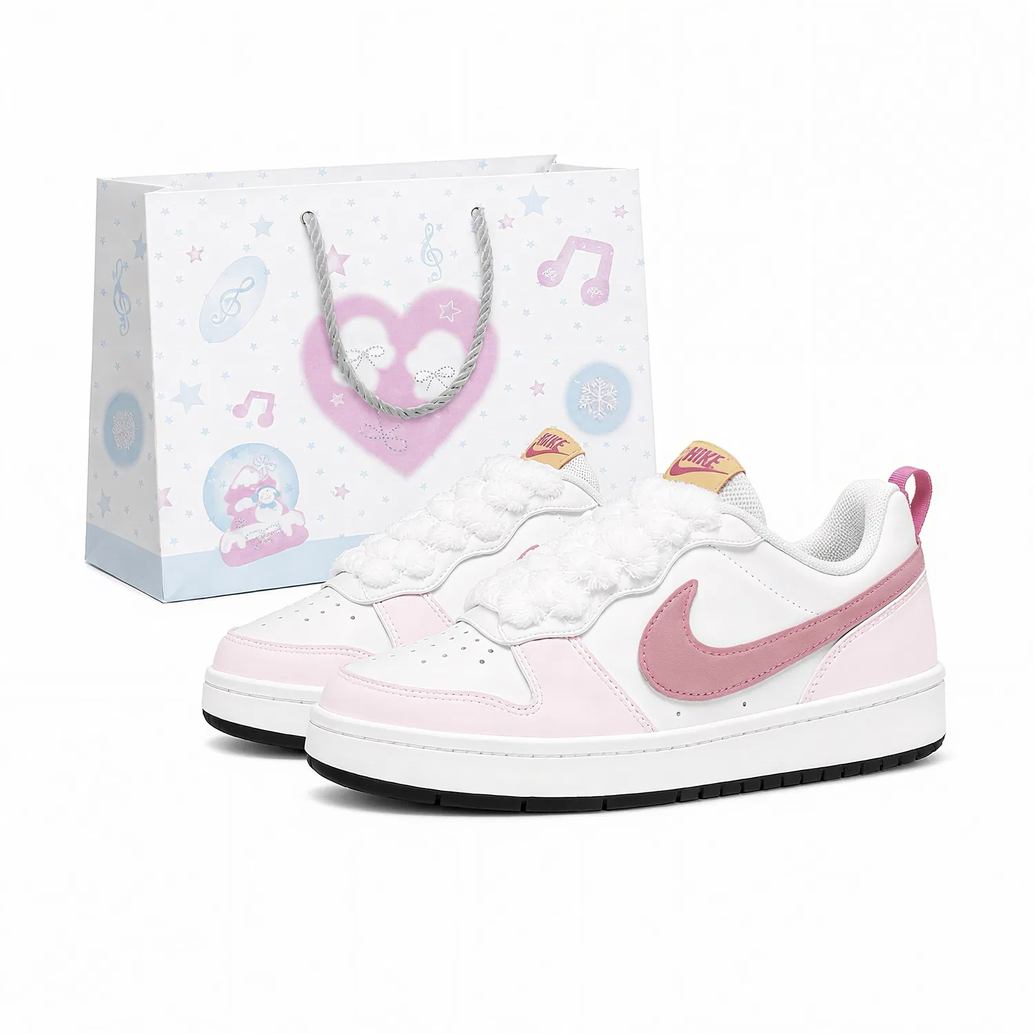 Детские кроссовки для скейтбординга с принтом Nike Court Borough, Pink White