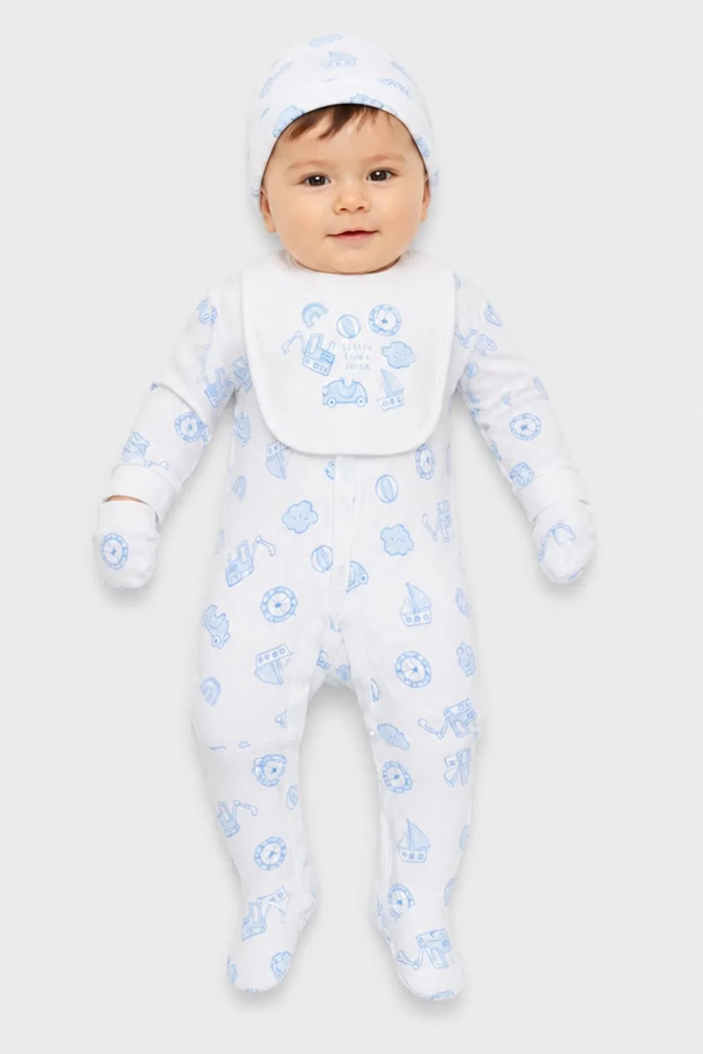 Комплект боди с принтом и слюнявчик 5 предметов Rock-A-Bye Baby Boutique, разноцветный