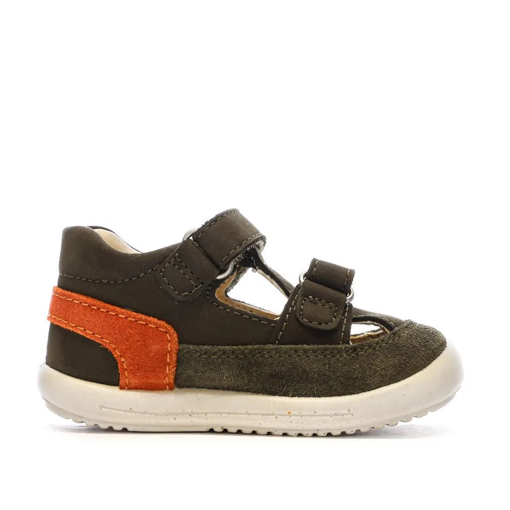 Детские сандалии с закрытым носком Kickers Salome, Цвет Khaki Dunkelgrun — фото 3