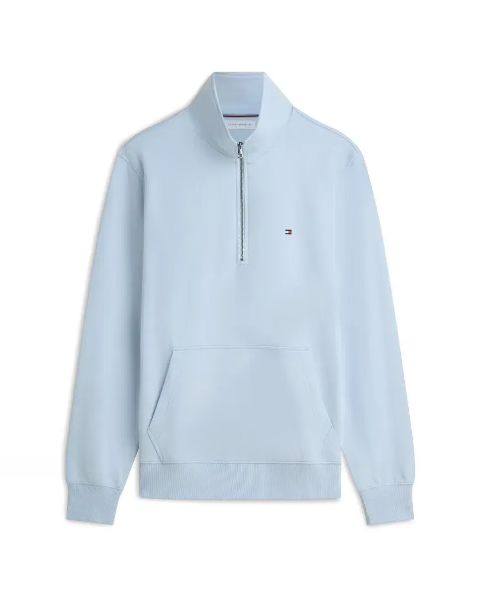 Мужская свитшот без капюшона с полузастежкой-молнией Tommy Hilfiger, Azul Celeste — фото 4
