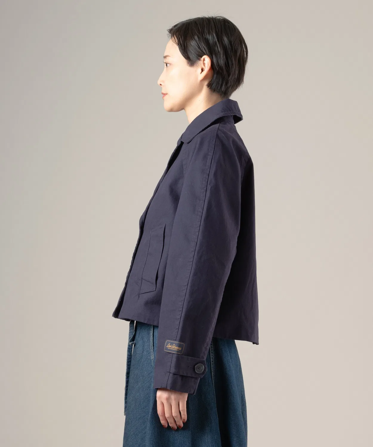 Женское пальто-тренч с коротким рукавом Levi's Blee Cropped Swing Trench, Blue — фото 4