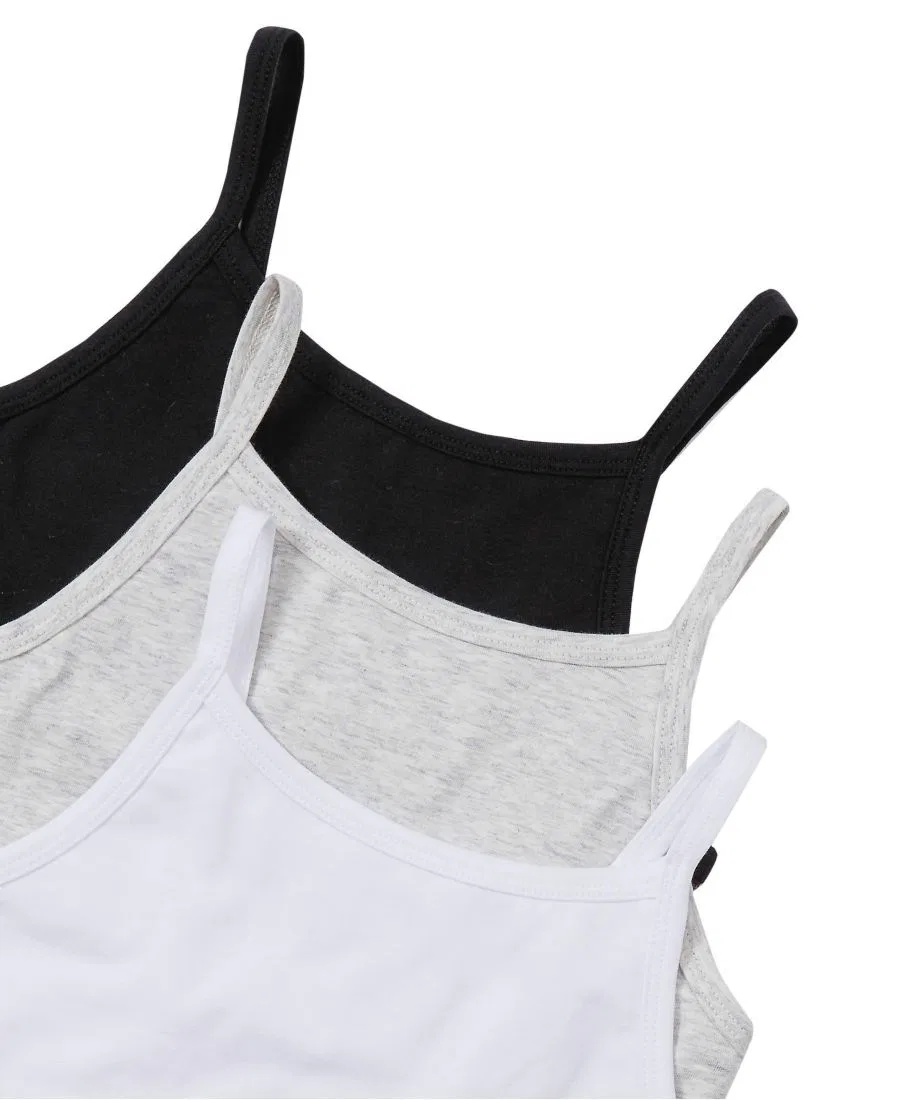 Комплект из 3 топов-бра детских мягкий Lands' End, White/Gray/Black — фото 4