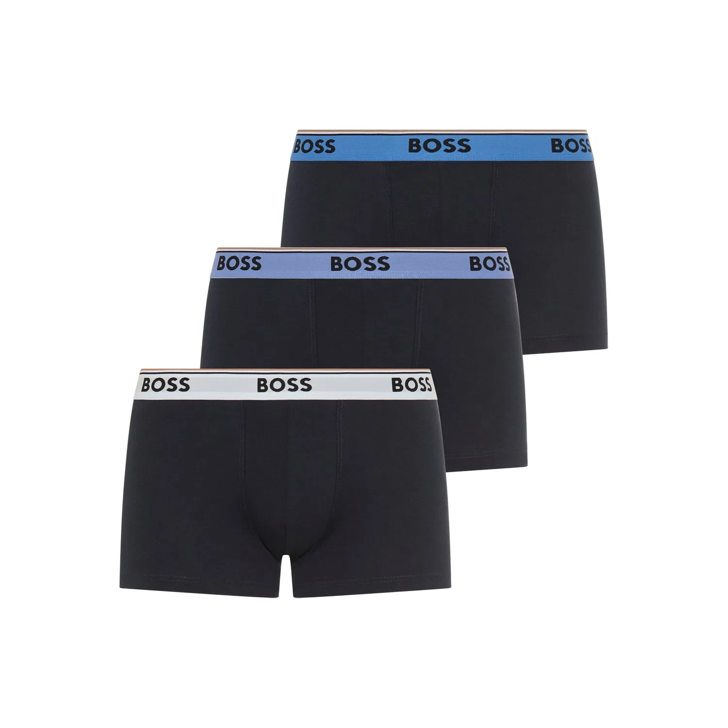 Мужские боксеры из стрейч-хлопка с логотипом BOSS, Open Blue