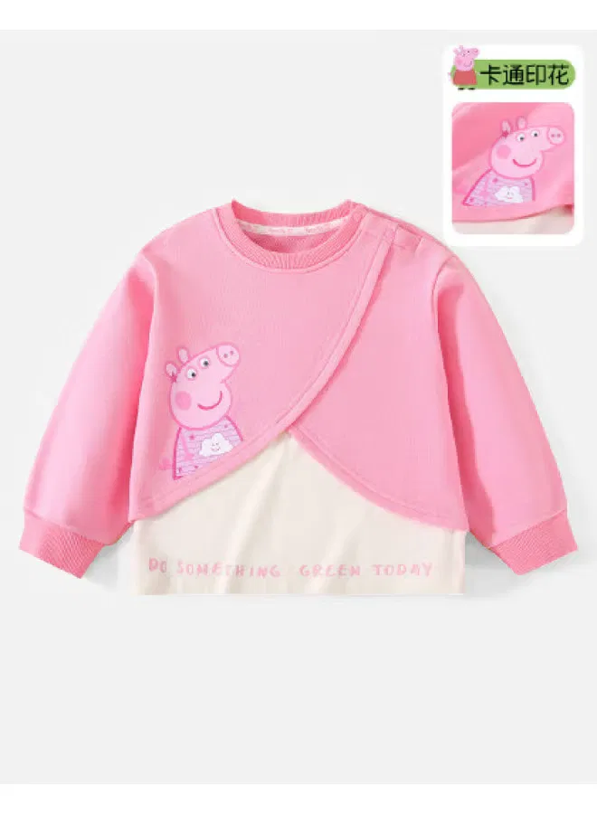 Худи с длинным рукавом с принтом Peppa Pig, розовый