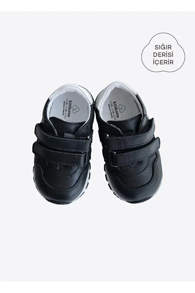 Детские туфли для мальчиков кожаные Marlon First Step Shoes Kitikate, Black