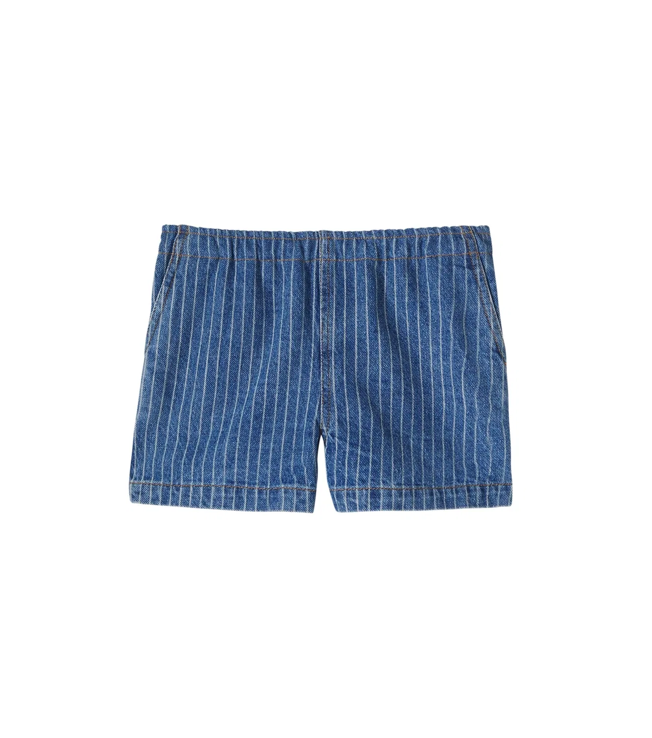 Шорты хлопковые с полосками Tinycottons, синий