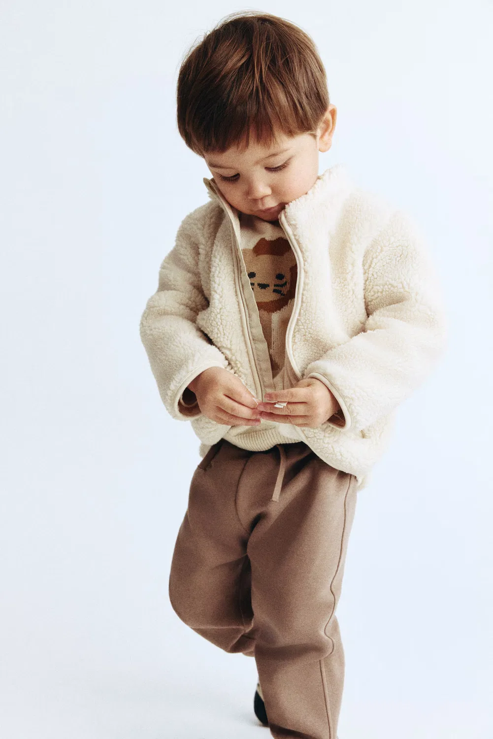 Куртка из плюшевого флиса H&M, Hellbeige