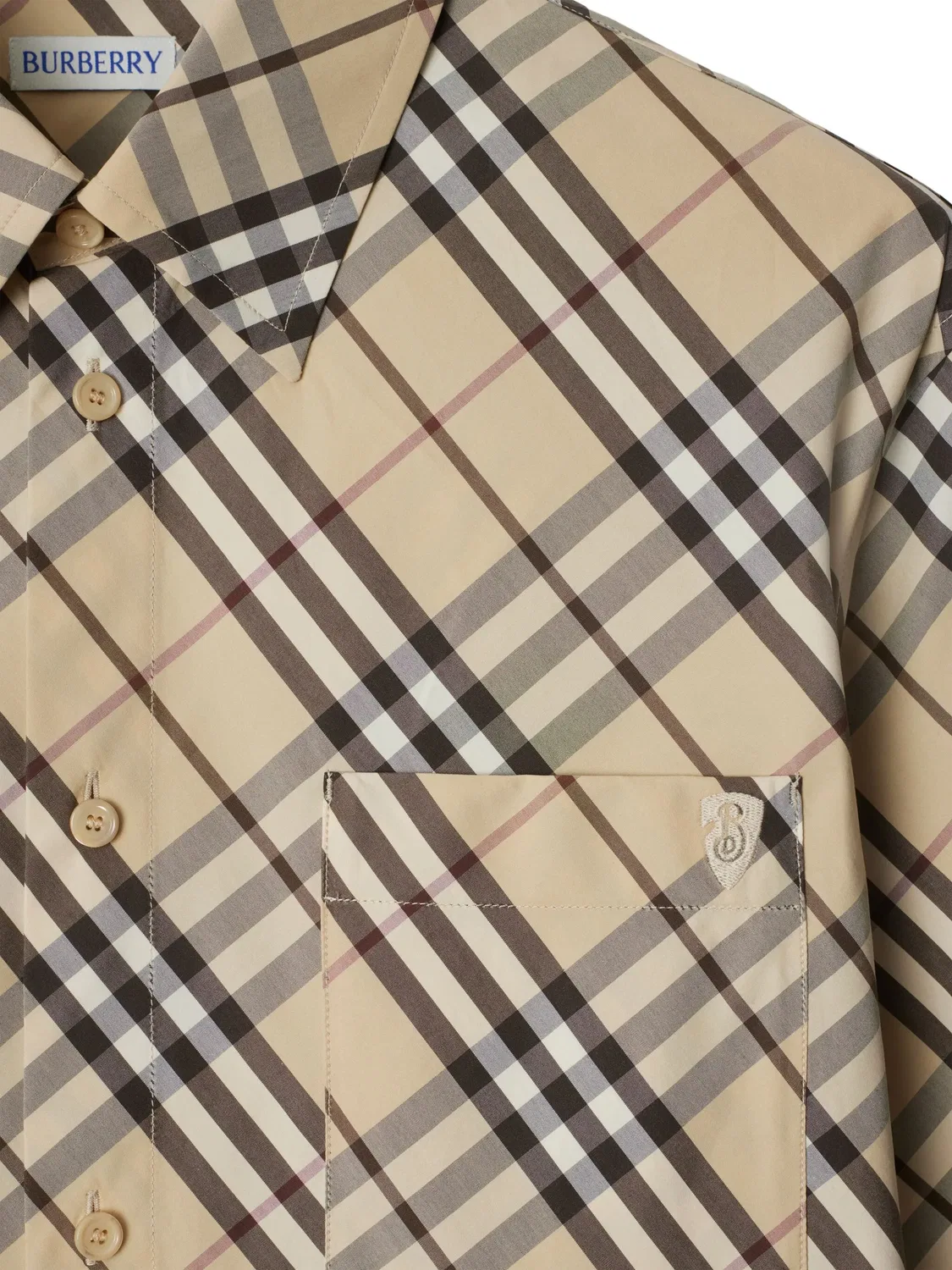 Рубашка в клетку Burberry, нейтральный — фото 3