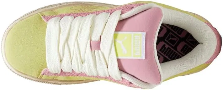 Детские кроссовки для девочек с цветочным принтом Suede Xl Skater Bloom PUMA, Green — фото 4