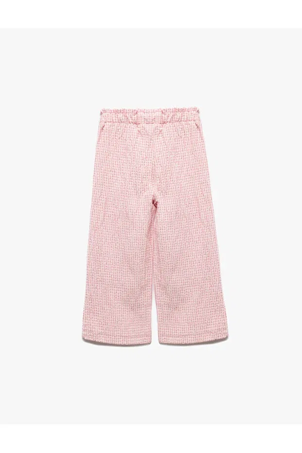 Детские широкие брюки для девочек с принтом Koton, Pink Plaid — фото 2