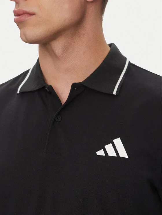 Поло regular fit Essentials Small Logo Adidas, черный — фото 4
