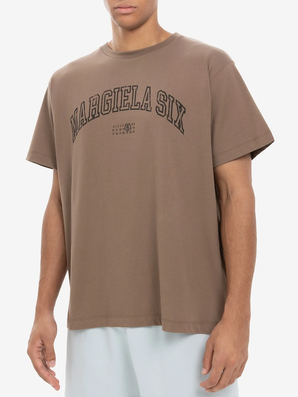 Футболка MM6 Maison Margiela, светло-коричневый
