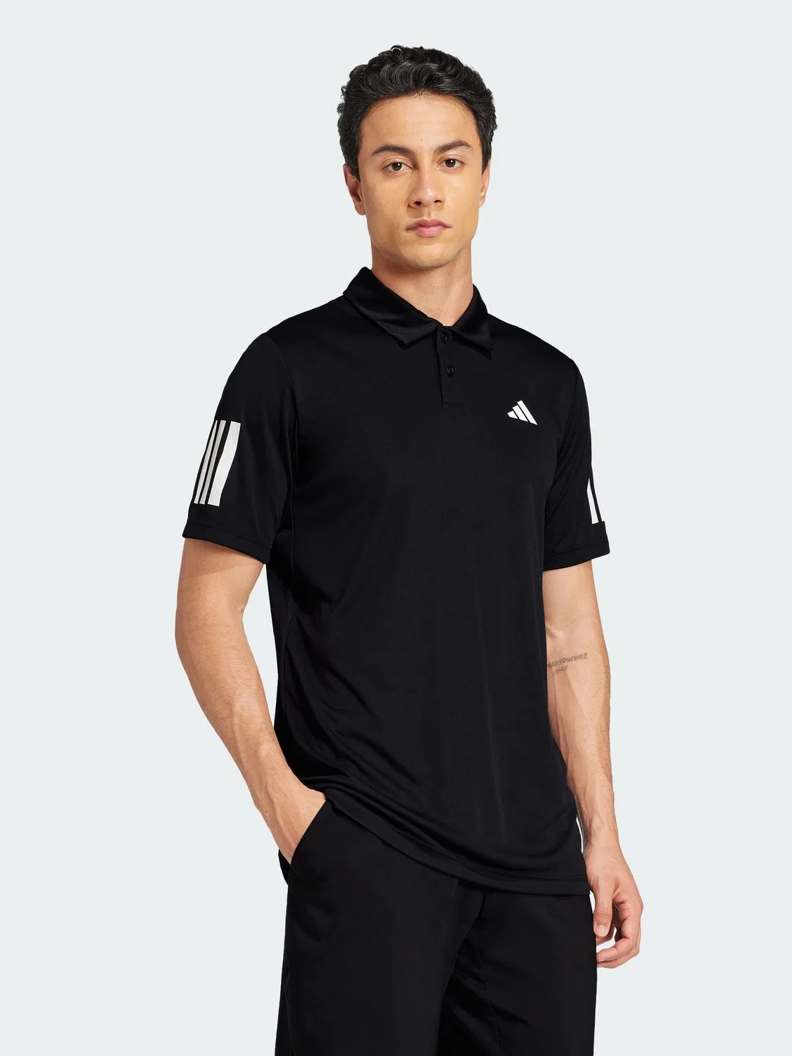 Поло теннисное Club Tennis с 3-полосками adidas, черный