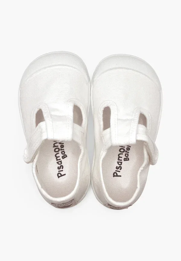 Кроссовки хлопок Pepitos barefoot lona lavada ninos - touch-strap shoes Pisamonas Blanco, белый — фото 3