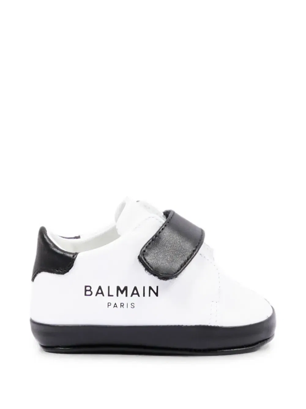 Кроссовки из кожи с липучками Balmain Kids, белый — фото 2
