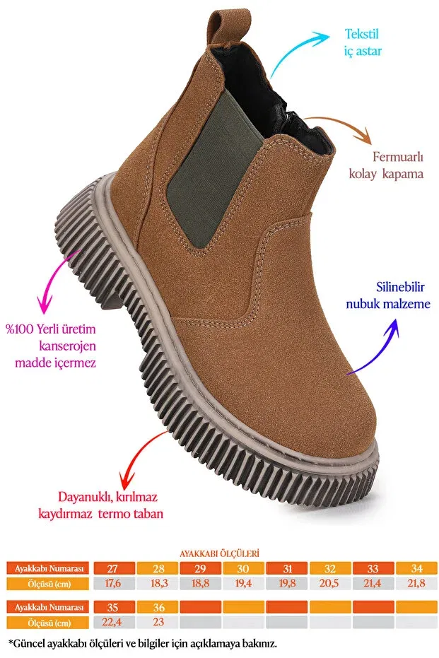 Детские ботинки для девочек на плоской подошве Kiko Kids, Tan Color — фото 3