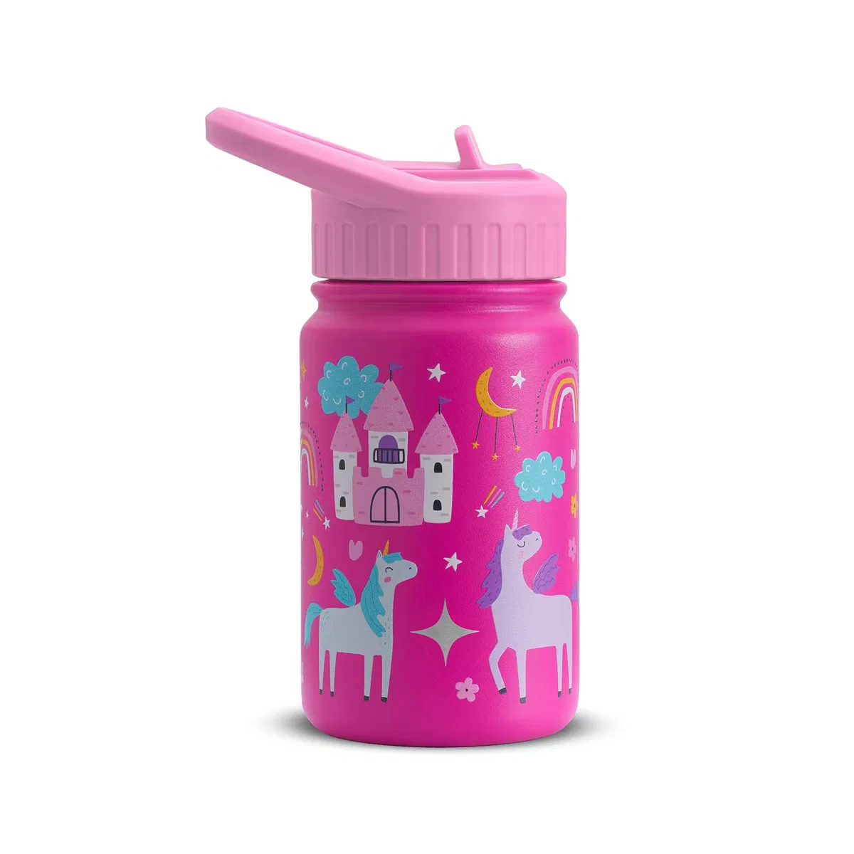 Детская бутылка для воды 350 мл с трубочкой Magical Unicorn JoyJolt, Pink