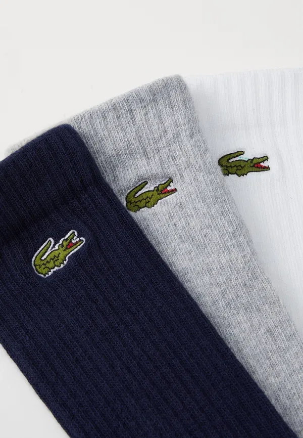 Носки Lacoste Chaussettes унисекс, комплект из 3 пар, меланж, белый/темно-синий/серый — фото 3